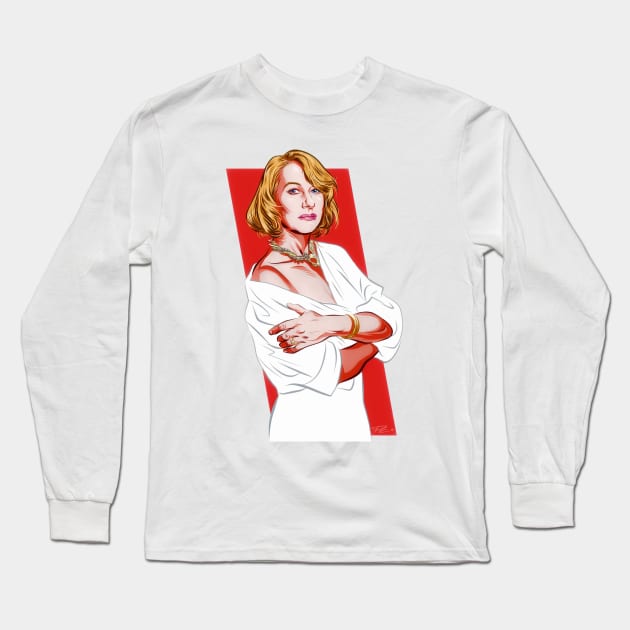 Helen Mirren - An illustration by Paul Cemmick Long Sleeve T-Shirt by PLAYDIGITAL2020